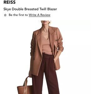 Reiss skye Double Breasted Twill Blazer size 6
